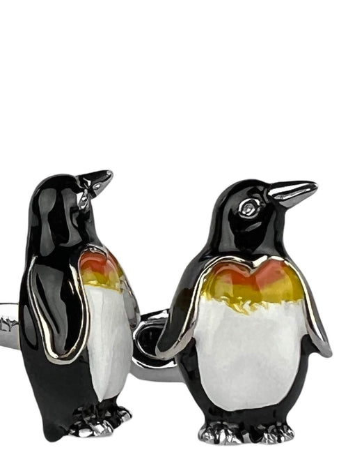 DÉCLIC Penguin Enamel Cufflink - Silver