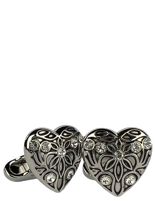 DÉCLIC Diamante Heart Cufflink - Silver