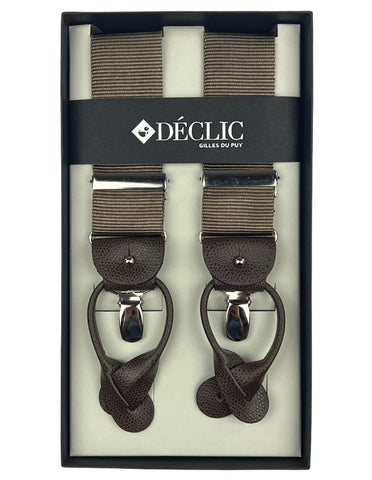 DÉCLIC Ribbed Satin 35mm 2-in-1 Braces - Khaki