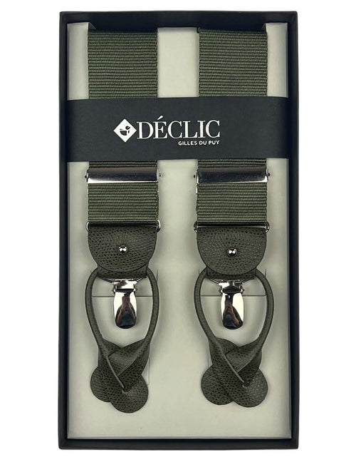 DÉCLIC Ribbed Satin 35mm 2-in-1 Braces - Khaki