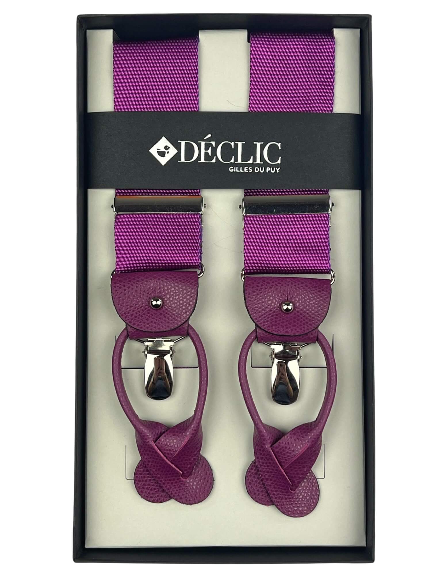 DÉCLIC Satin Ribbed 40mm 2-in-1 Braces - Magenta