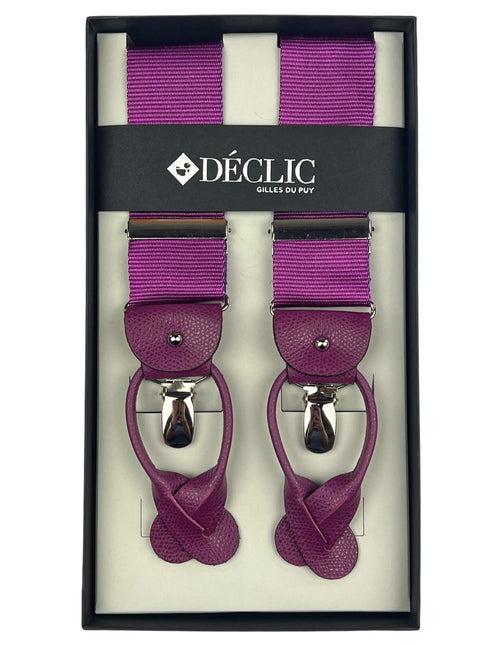 DÉCLIC Ribbed Satin 35mm 2-in-1 Braces - Magenta