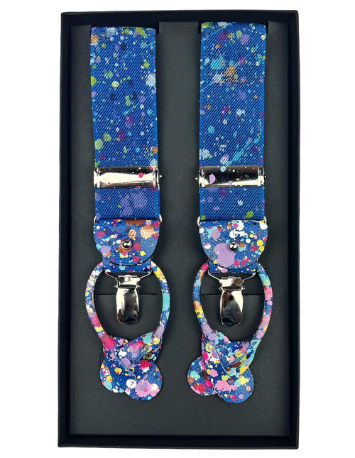 DÉCLIC 'Mamiki Flowers' Painted 35mm 2-in-1 Braces - Royal