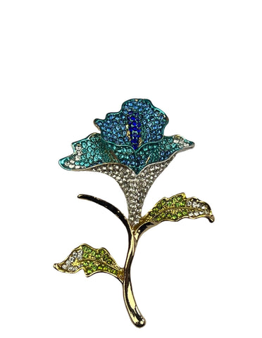 DÉCLIC Rose Zircon Lapel Pin - Green