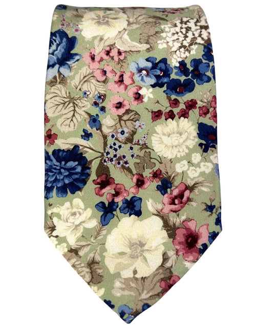 DÉCLIC Marino Floral Tie - Green