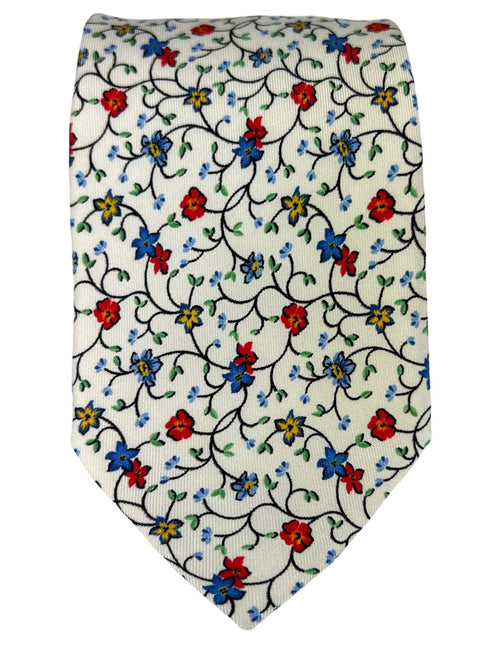 DÉCLIC Lugo Floral Tie - White