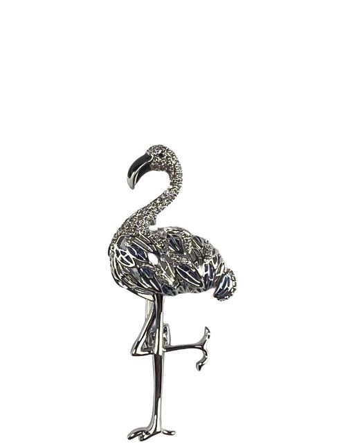 DÉCLIC Flamingo Diamante Pin - Silver