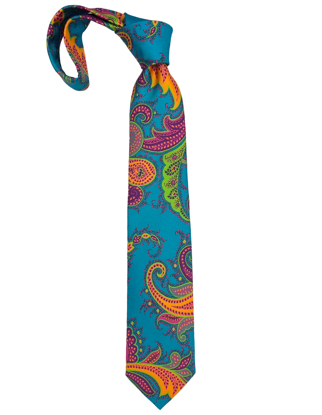 CANTINI Avola Paisley Tie - Aqua