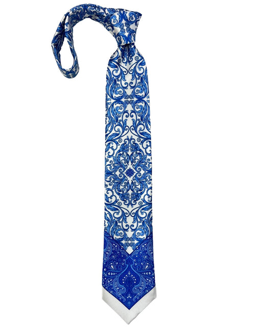 Silvio Fiorello Tindari Paisley Tie - Blue