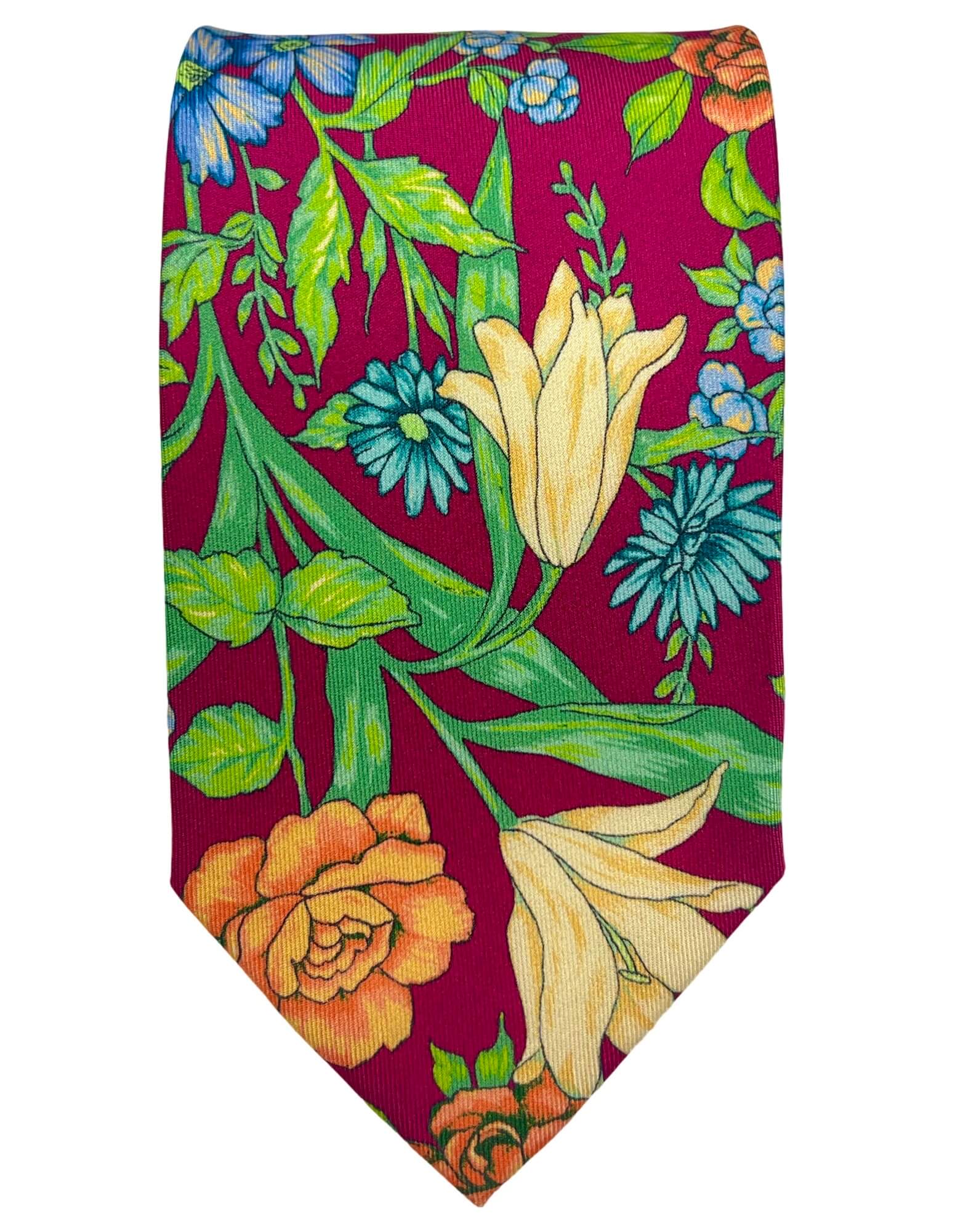 CANTINI Amara Floral Tie - Magenta