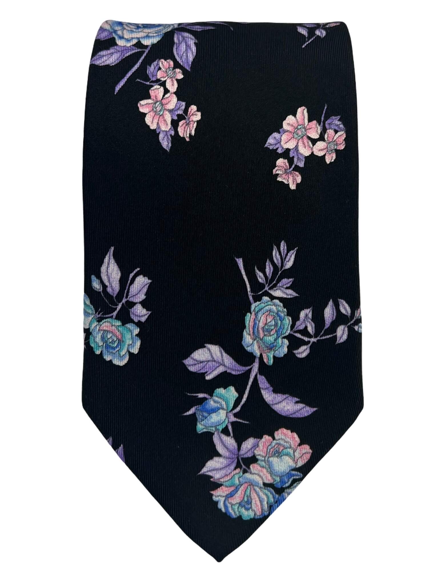 CANTINI Carina Floral Tie - Black