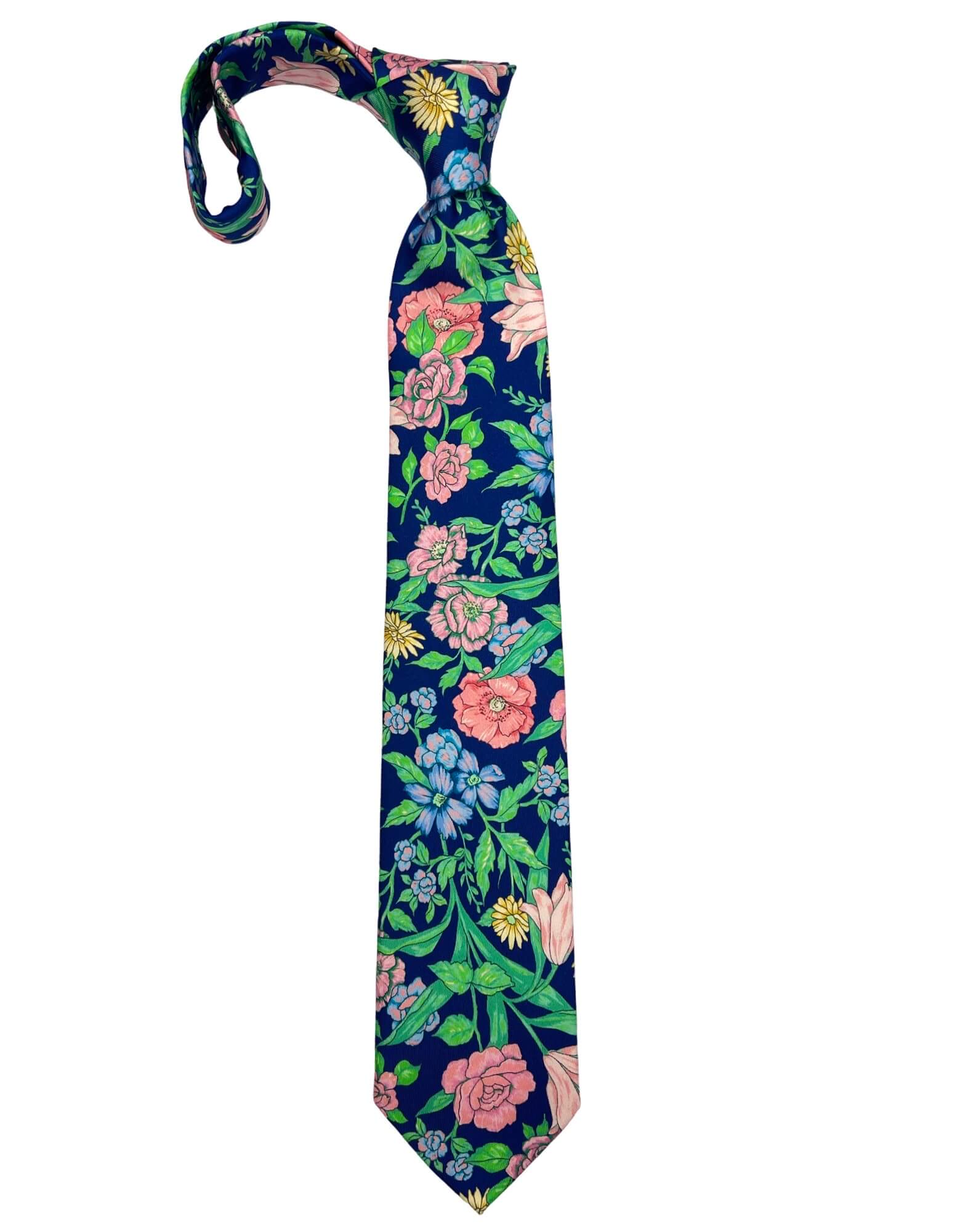 CANTINI Amara Floral Tie - Navy