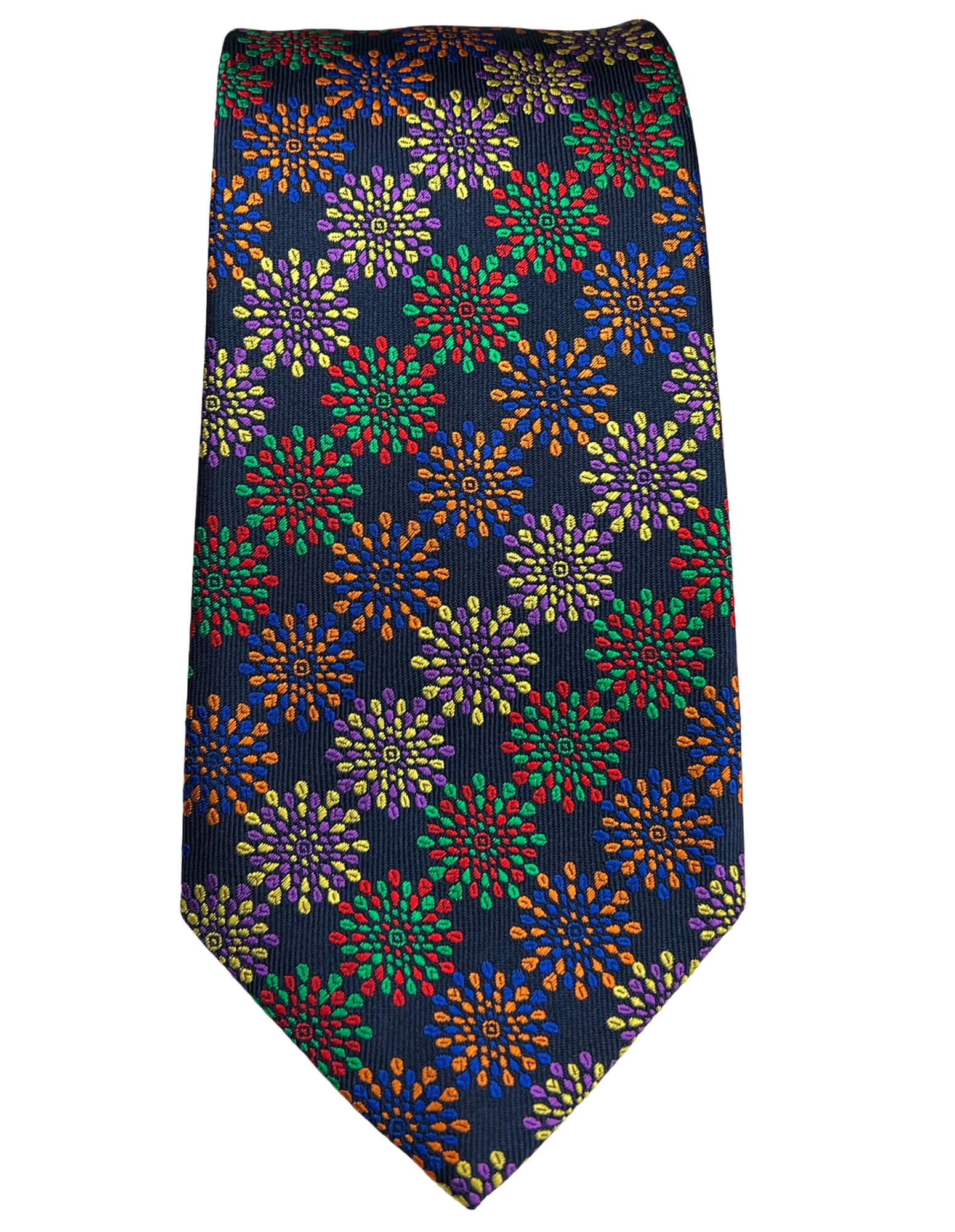 DÉCLIC Burst Patterned Tie - Assorted/Navy