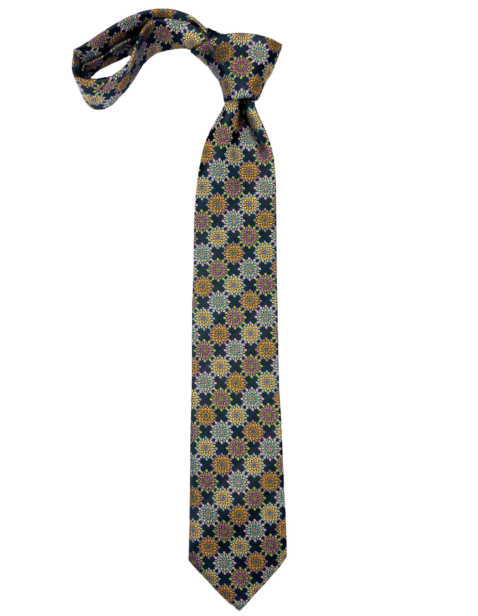 DÉCLIC Burst Patterned Tie - Pastel/Navy