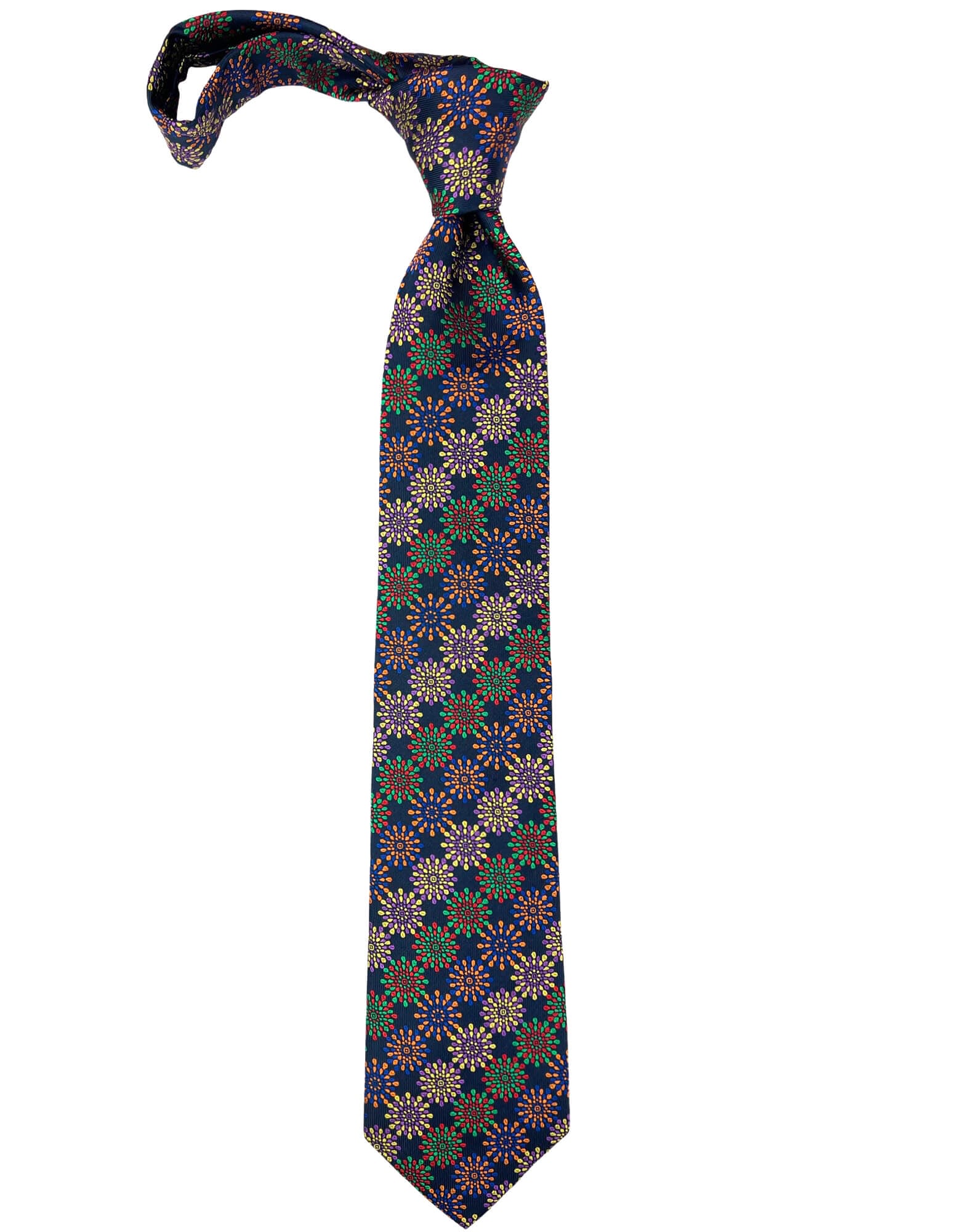 DÉCLIC Burst Patterned Tie - Assorted/Navy