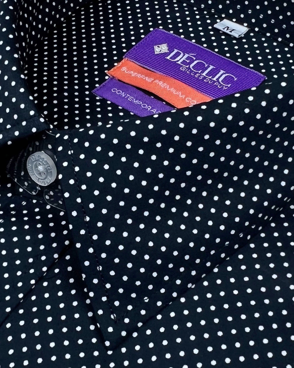 DÉCLIC Costa Spot Print Shirt - Dark Navy