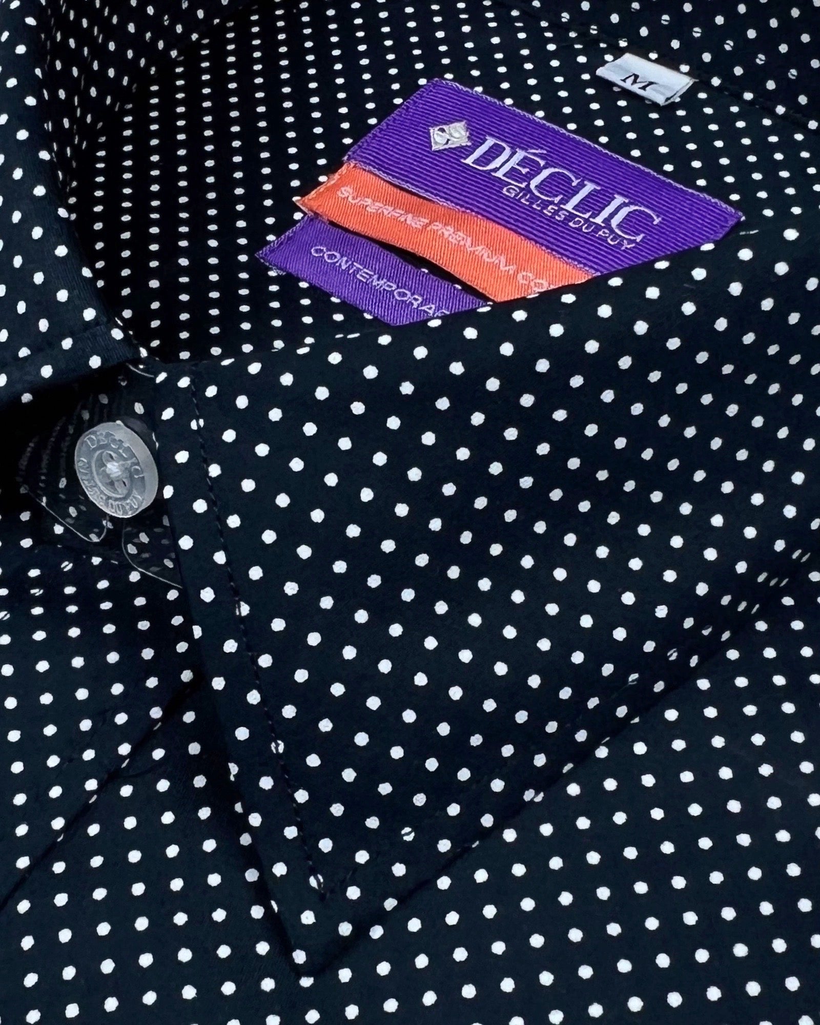 DÉCLIC Costa Spot Print Shirt - Dark Navy