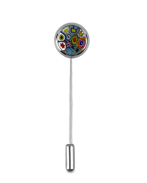 DÉCLIC Murano Glass Bunch Pin - Silver