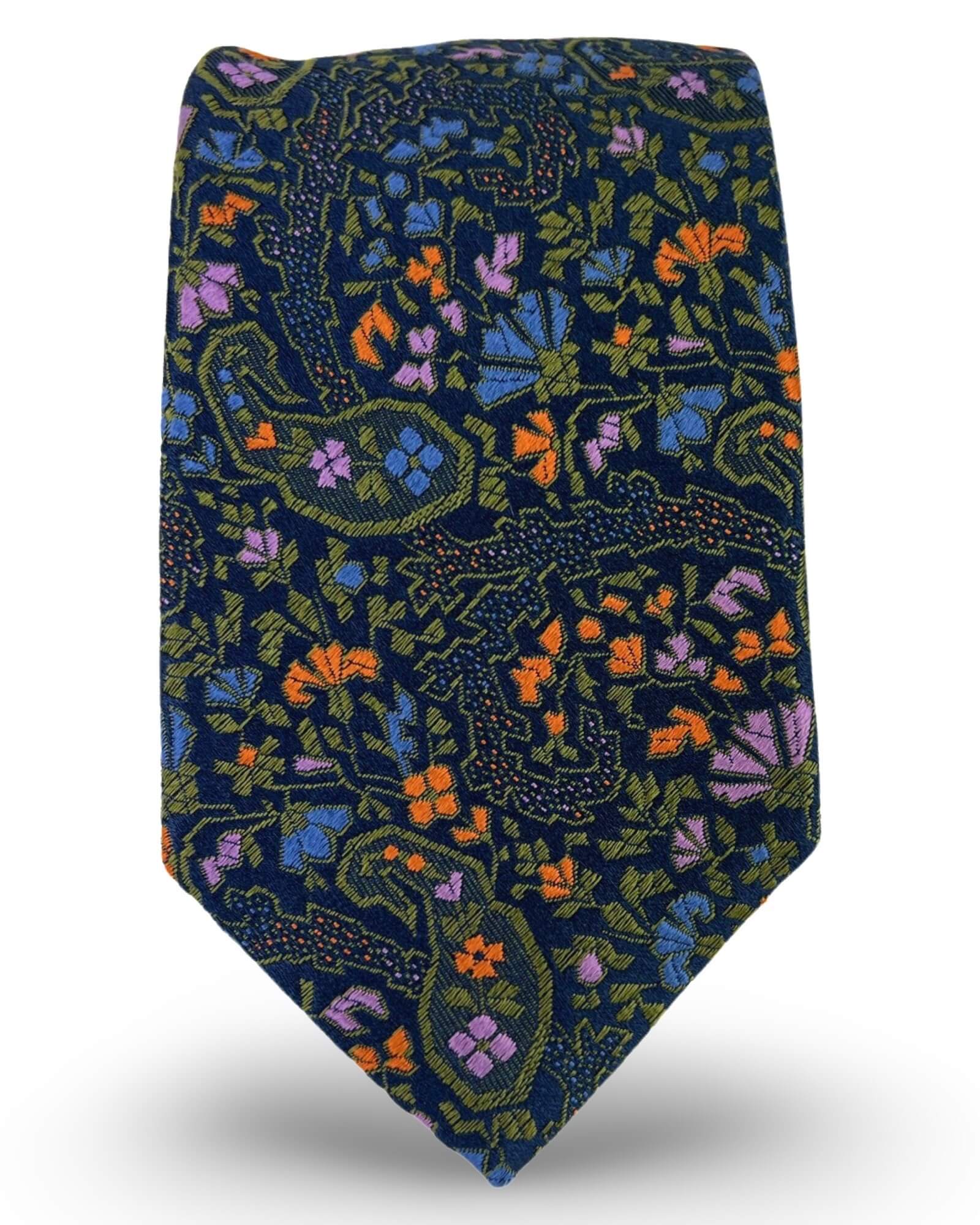 DÉCLIC Sprouting Floral Tie - Navy