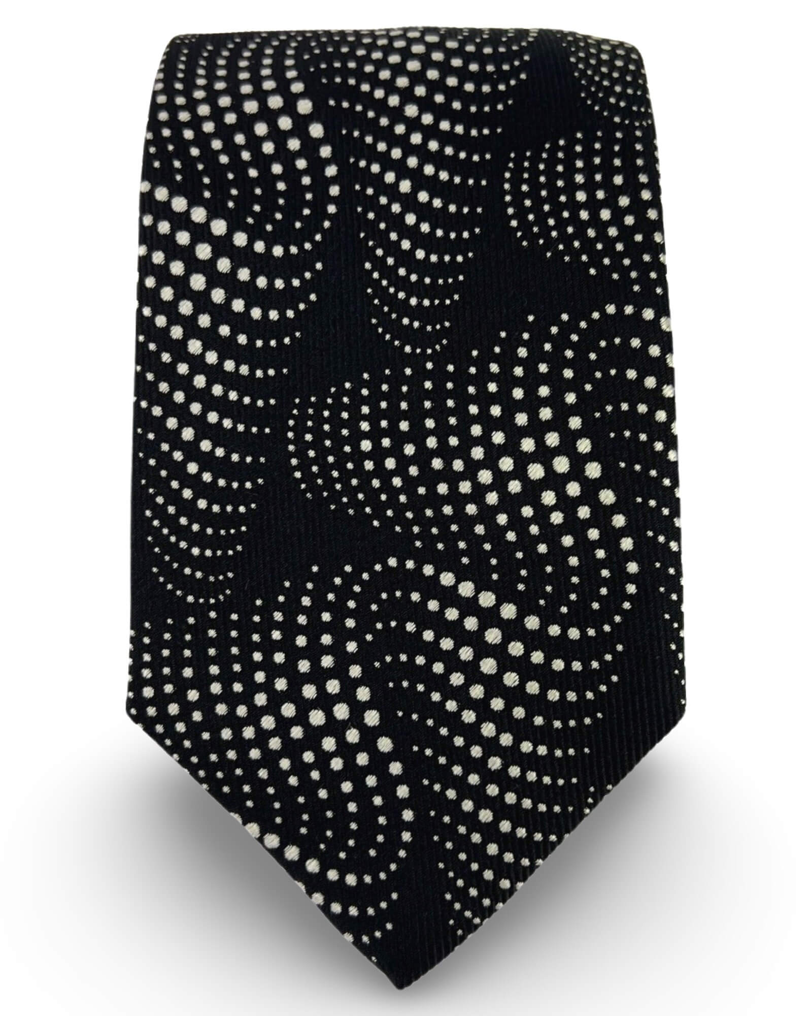 DÉCLIC Ribboned Pattern Tie - Black