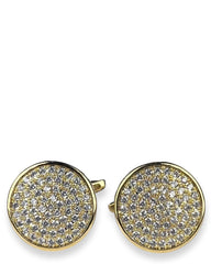 DÉCLIC Diamante Round Pave Cufflink - Gold