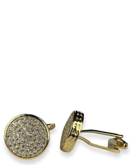 DÉCLIC Diamante Round Pave Cufflink - Gold