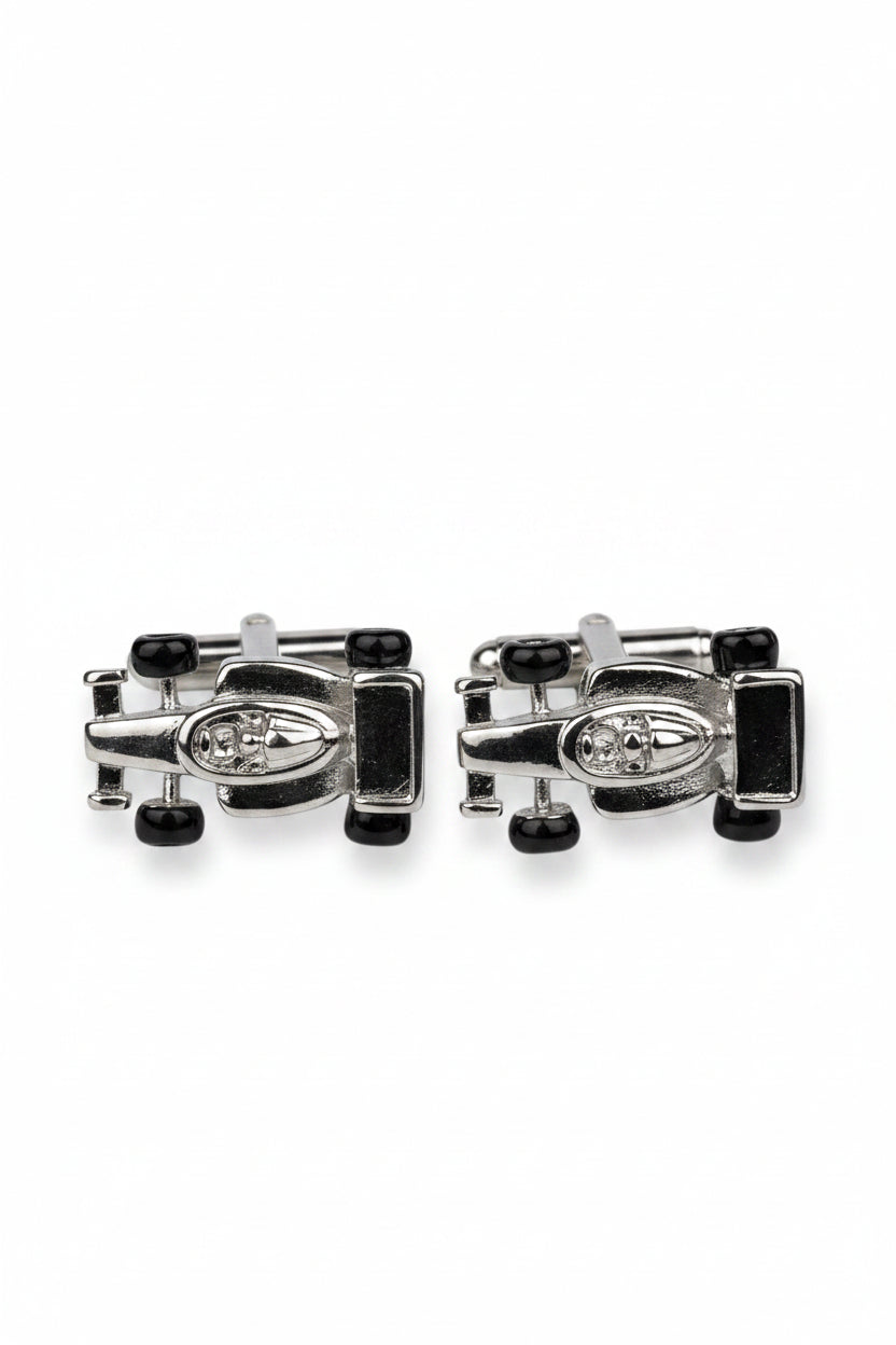 F1 Car Cufflink - Silver