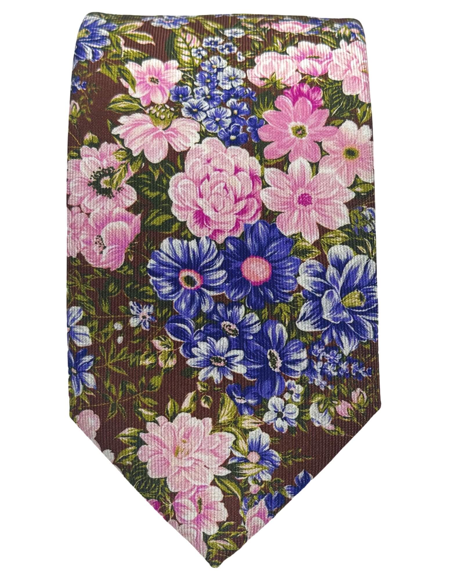 DÉCLIC Rayleigh Floral Tie - Brown