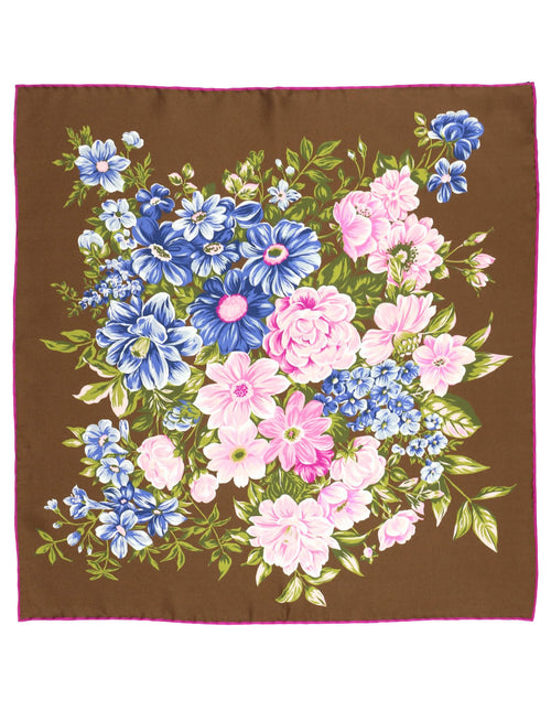 DÉCLIC Rayleigh Floral Pocket Square - Brown