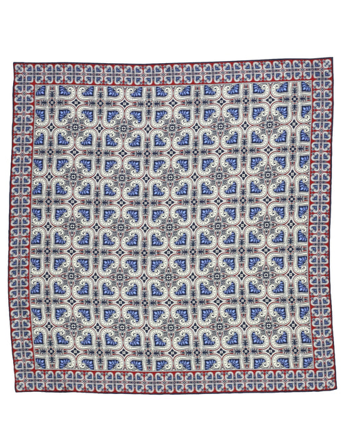 DÉCLIC Oakham Patterned Pocket Square - Blue