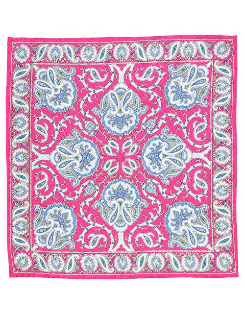 DÉCLIC Portishead Paisley Pocket Square - Fuschia