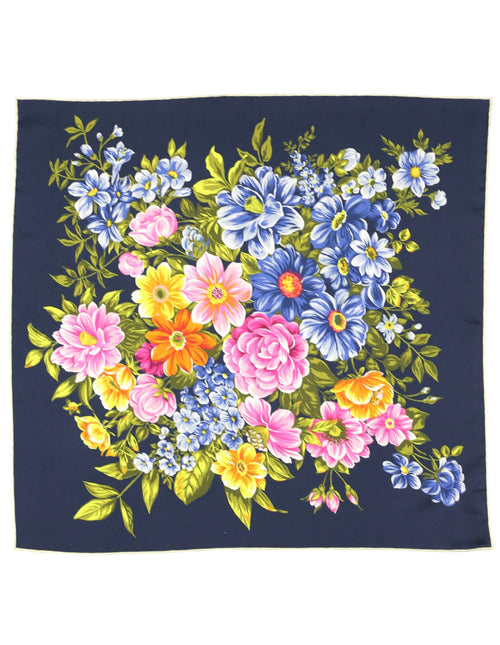 DÉCLIC Rayleigh Floral Pocket Square - Navy