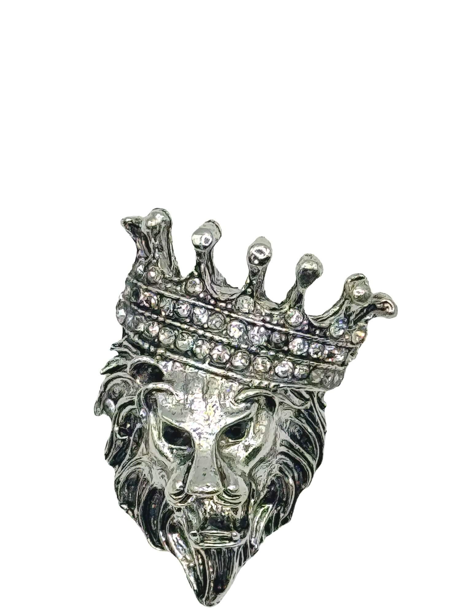 DÉCLIC Crowned Lion Pin - Silver