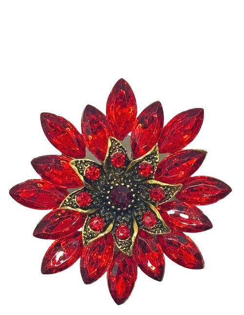 DÉCLIC Bloomed Floral Pin - Red