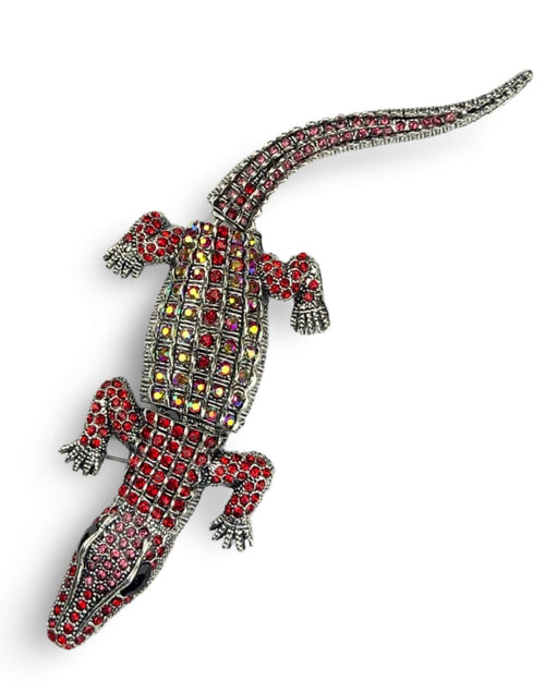 DÉCLIC Crocodile Diamante Pin - Red