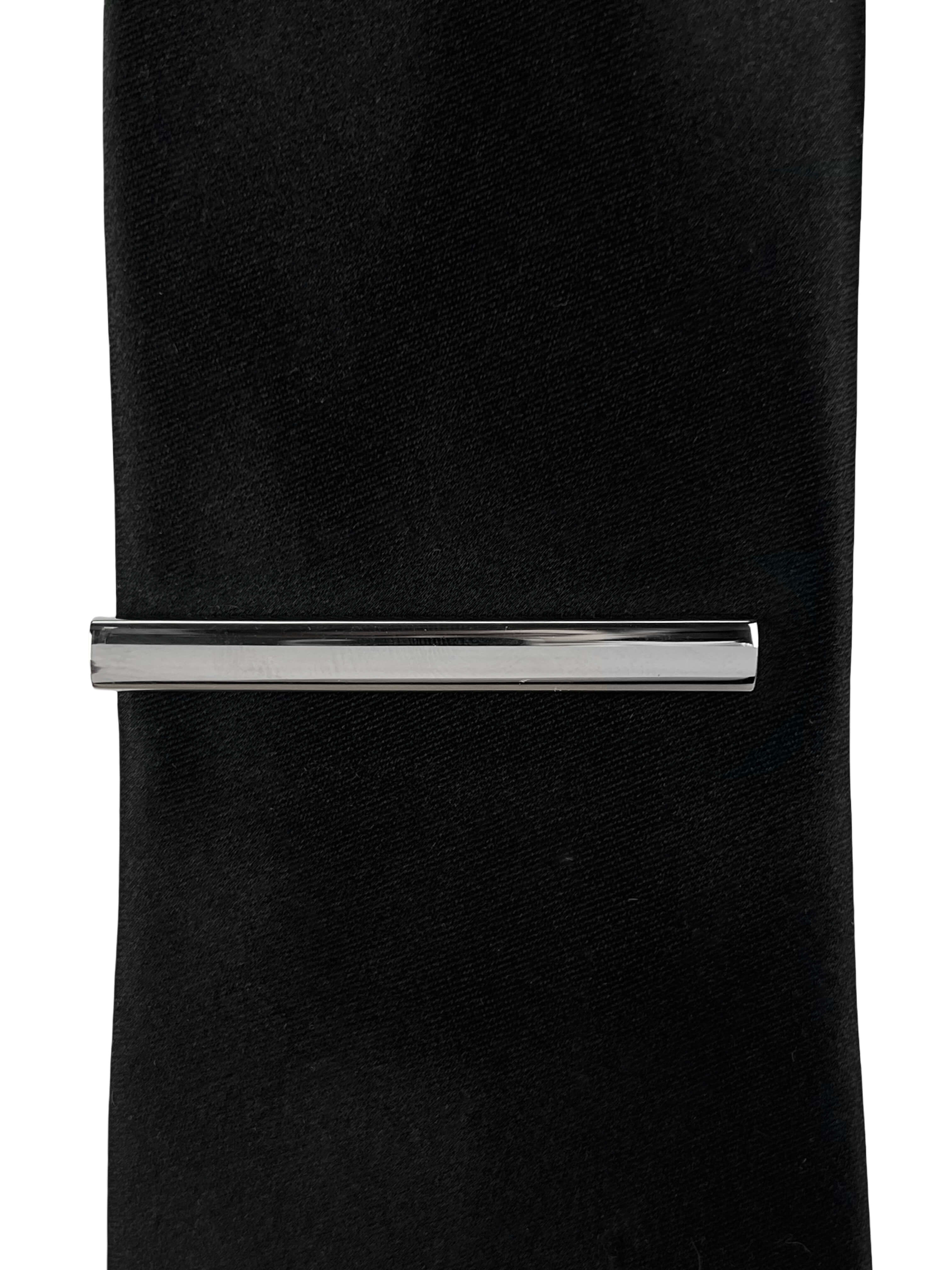 DÉCLIC Plain Long Tie Bar - Silver