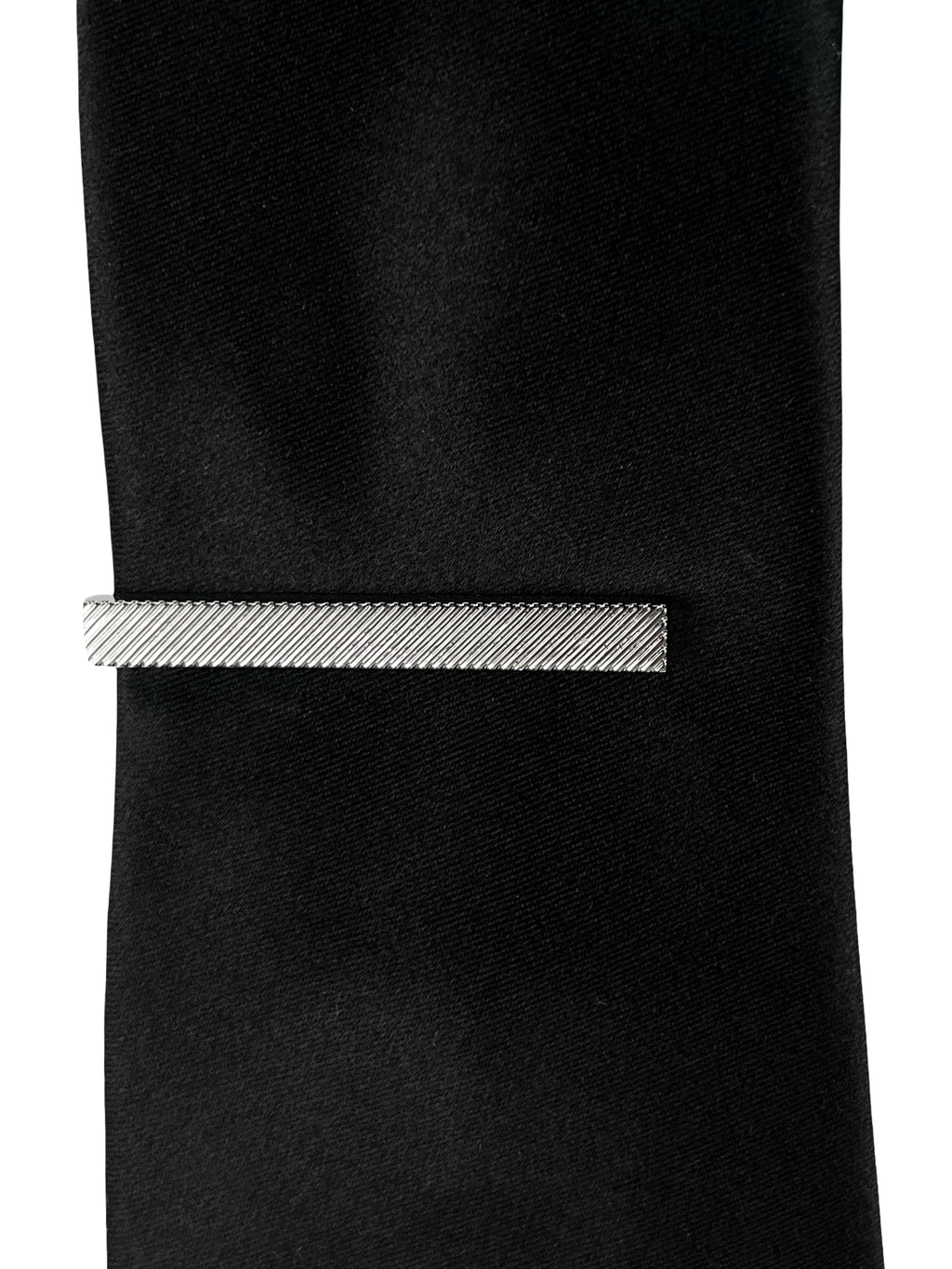 DÉCLIC Ribbed Long Tie Bar - Silver