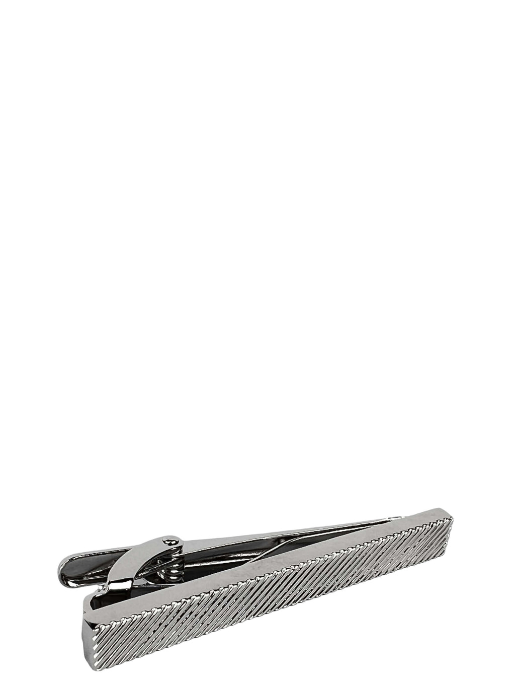 DÉCLIC Ribbed Long Tie Bar - Silver