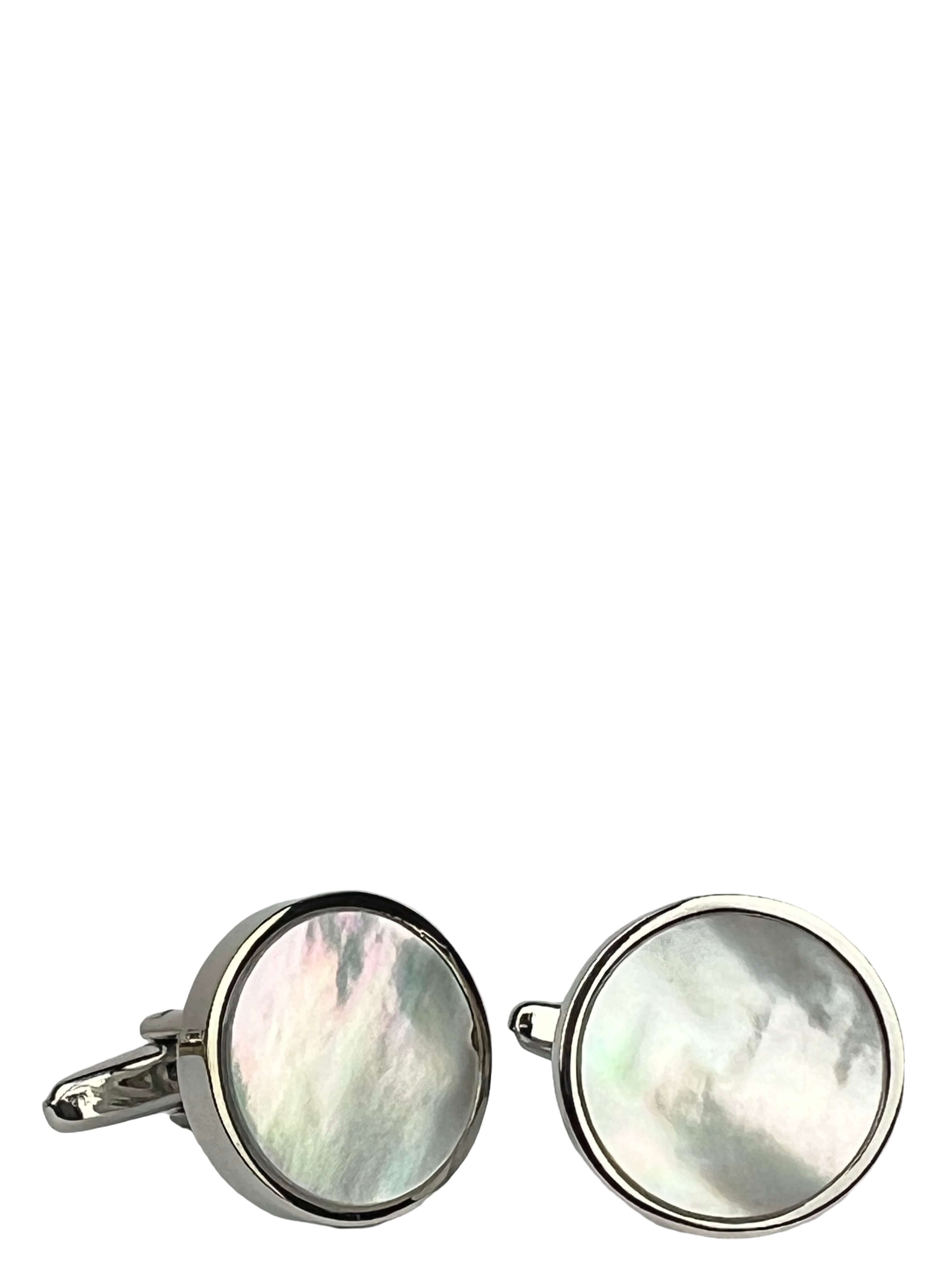 DÉCLIC MOP Round Cufflink - Silver