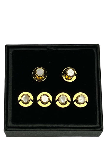 DÉCLIC Onyx (6) Screw Shirt Studs - Gold