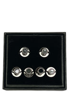 DÉCLIC Onyx (6) Screw Shirt Studs - Silver