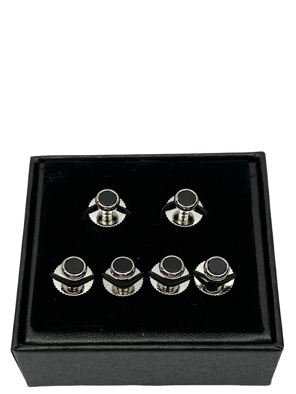 DÉCLIC Onyx (6) Screw Shirt Studs - Silver