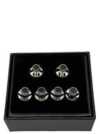 DÉCLIC Onyx (6) Screw Shirt Studs - Silver