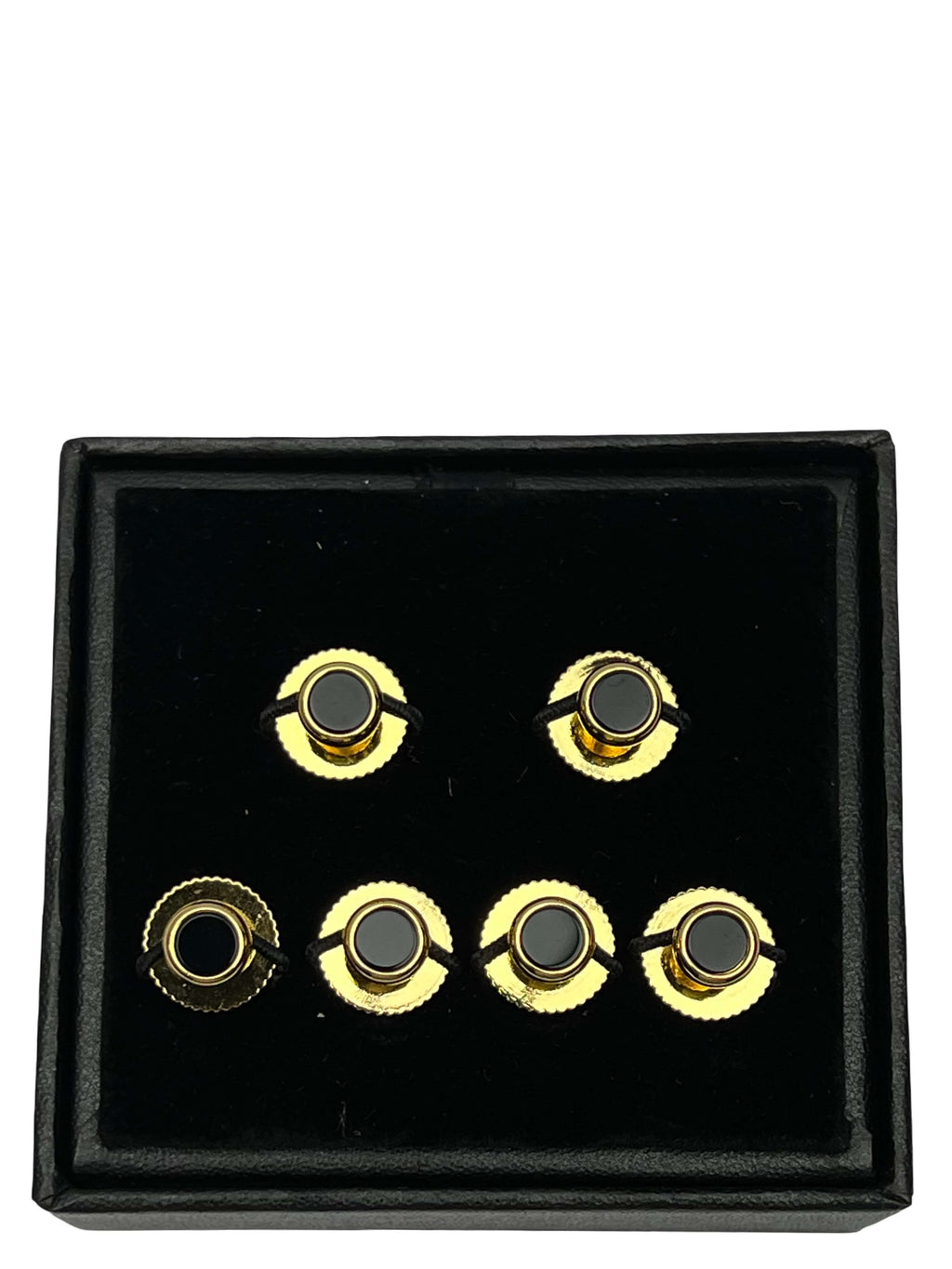 DÉCLIC Onyx (6) Screw Shirt Studs - Gold