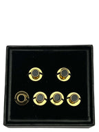 DÉCLIC Onyx (6) Screw Shirt Studs - Gold