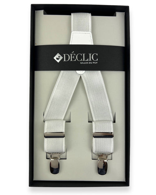 Plain Satin 2.5cm Clip Braces - White
