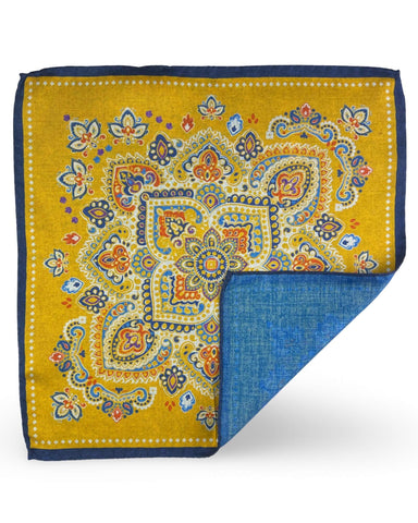 DÉCLIC Maxwell Reversible Pocket Square - Blue