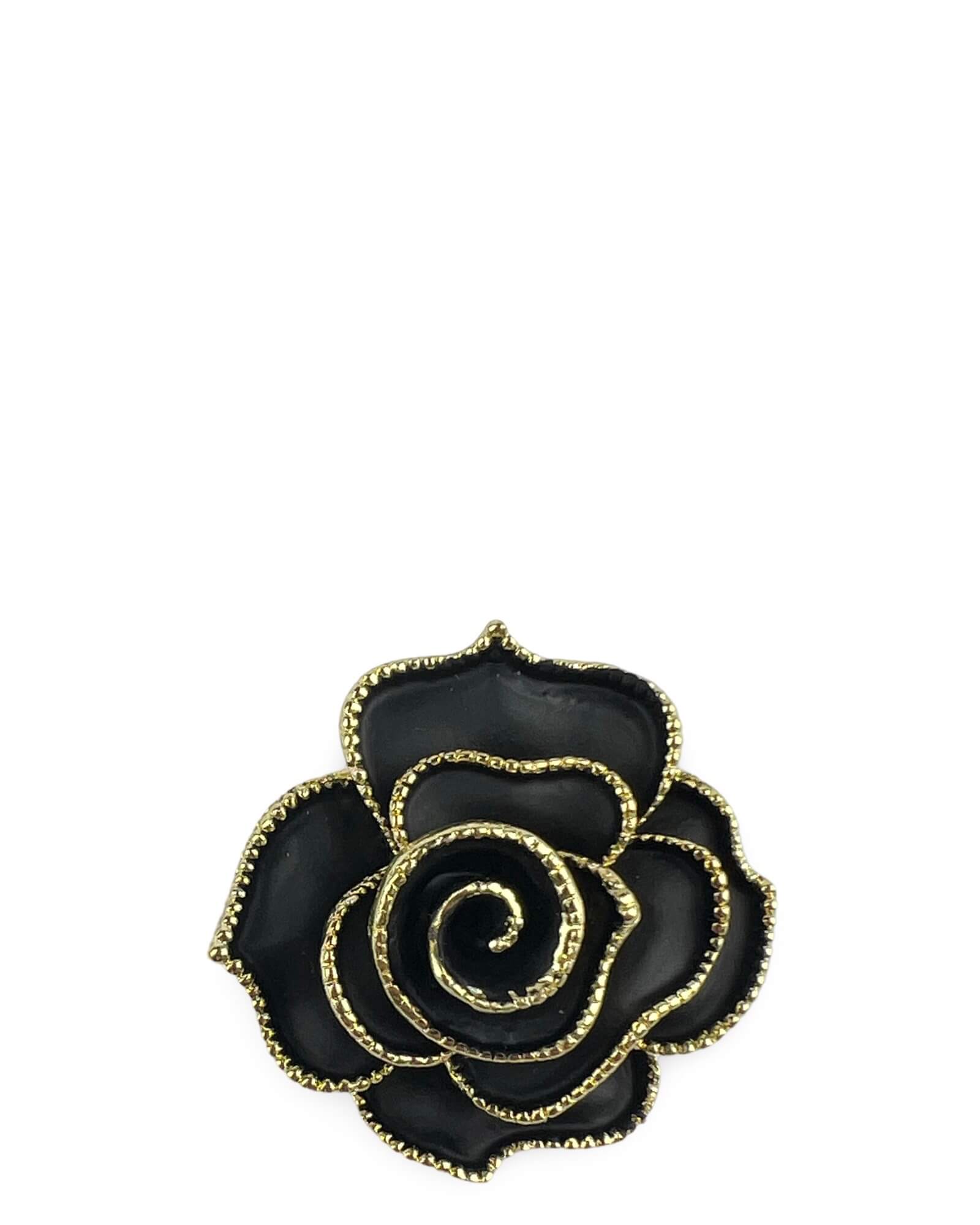 DÉCLIC Black Rose Edge Pin - Gold