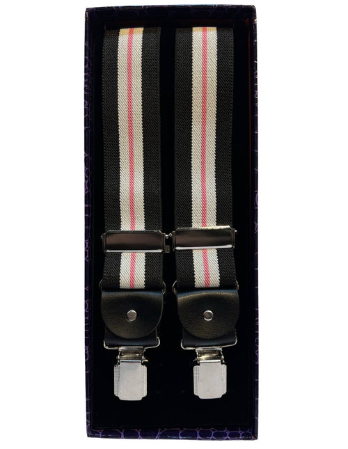 JA Braces - Stripe on Stripe - Black