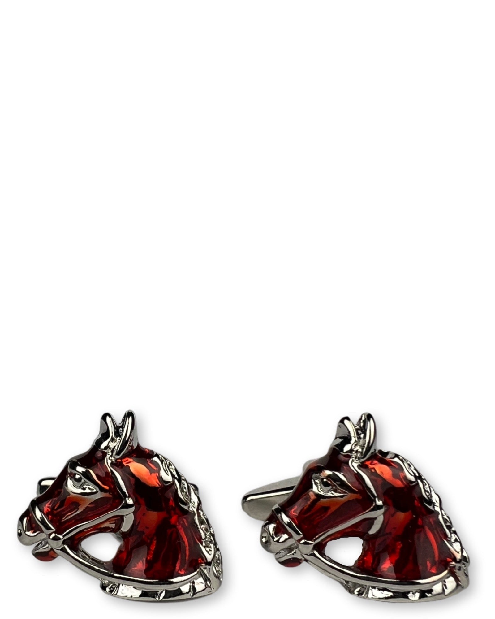 DÉCLIC Horse Head Enamel Cufflink